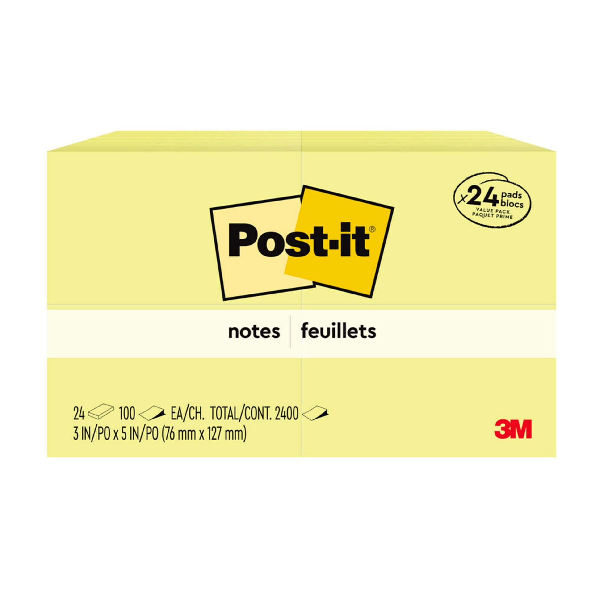 Post-it Notes Value Pack, America?s #1 Ulubiona karteczka samoprzylepna, 8 x 13 cm, kanarkowy ty, 24 podk adki/opakowanie