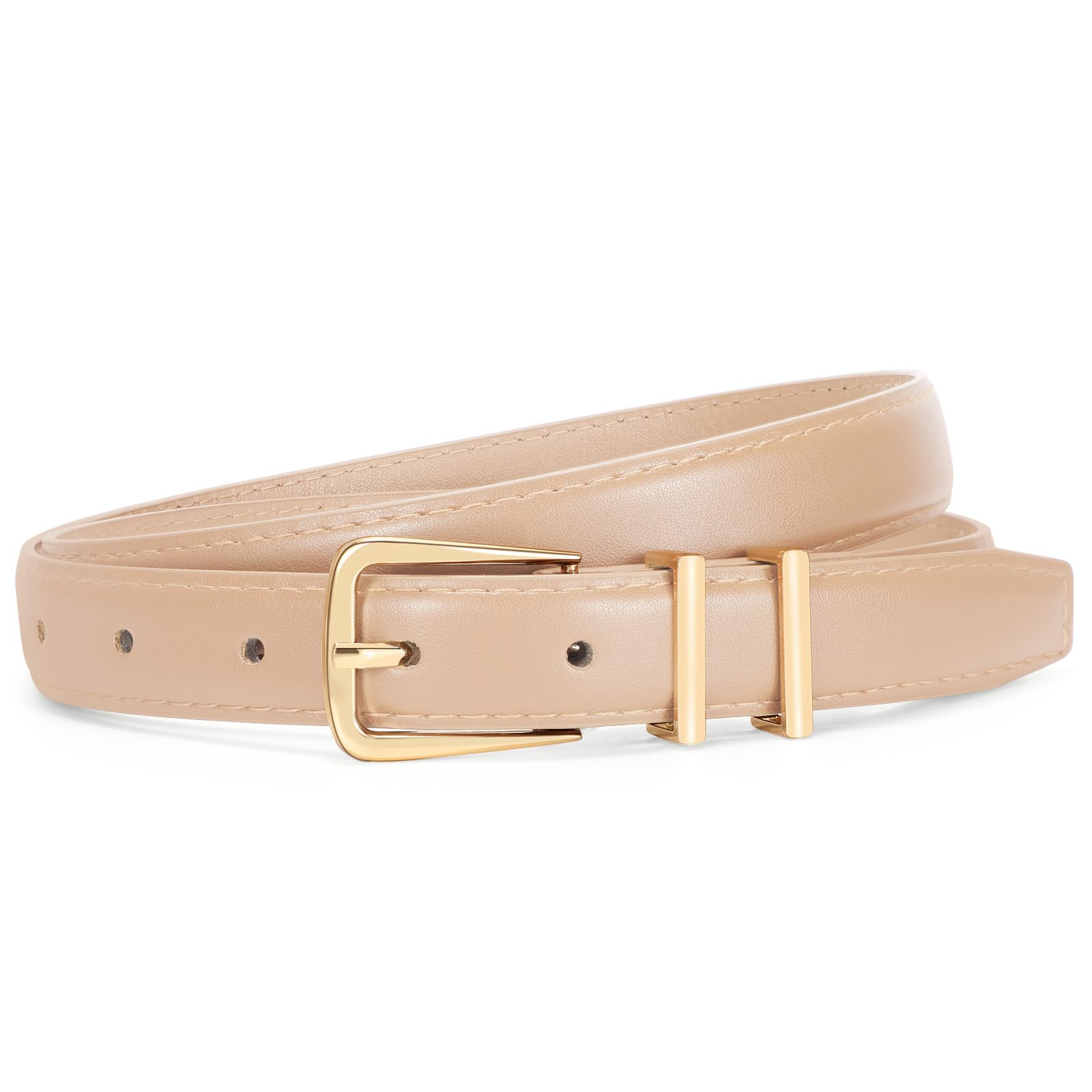 SUOSDEY Womens Skinny Leather Belt Solid Color Waist Belt with Pin Buckle for Jeans Dress Pants