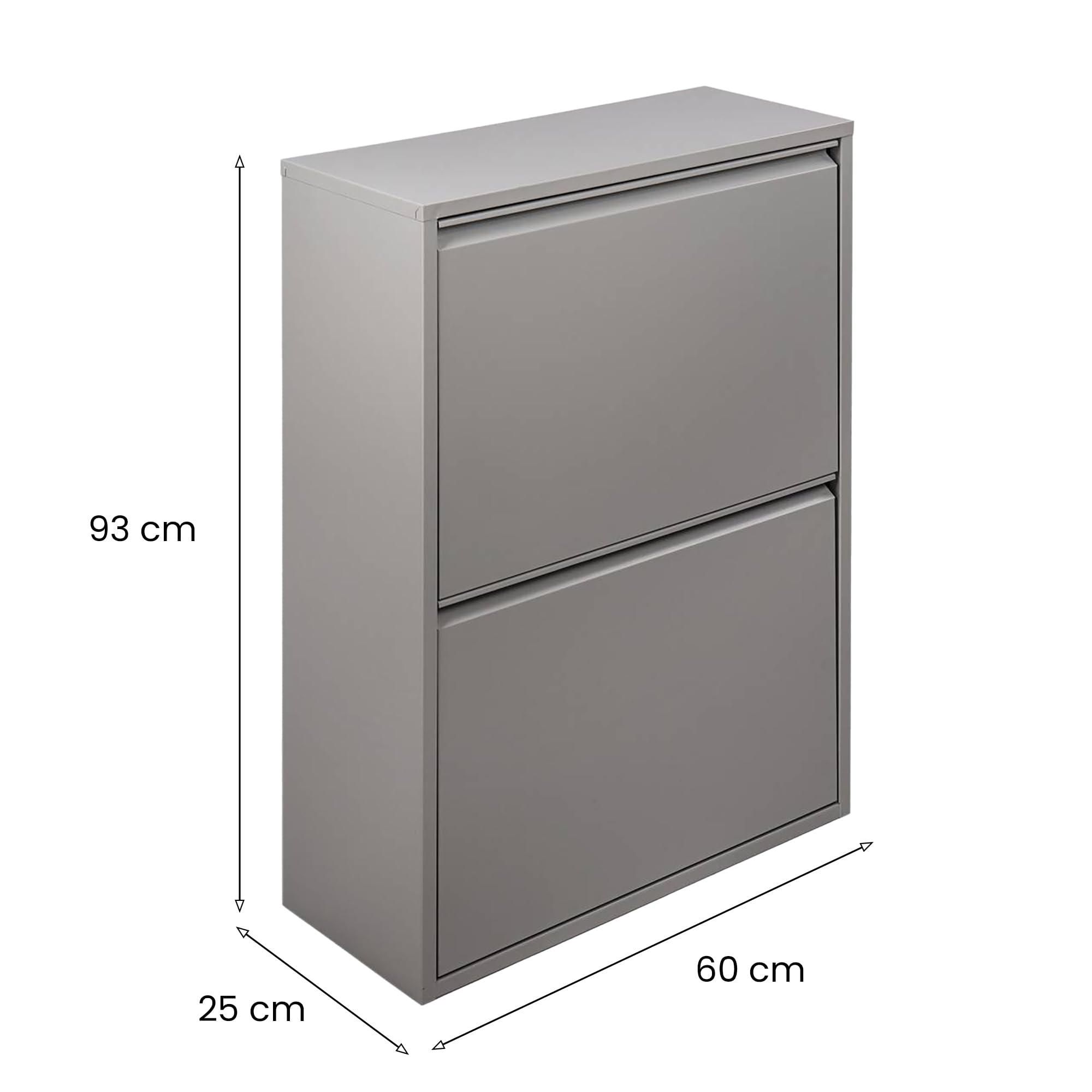 Dmora Pattumiera Achros, Cestino portarifiuti, Bidone per Raccolta differenziata, Mobile per Spazzatura, 60x25 h93 cm, Grigio