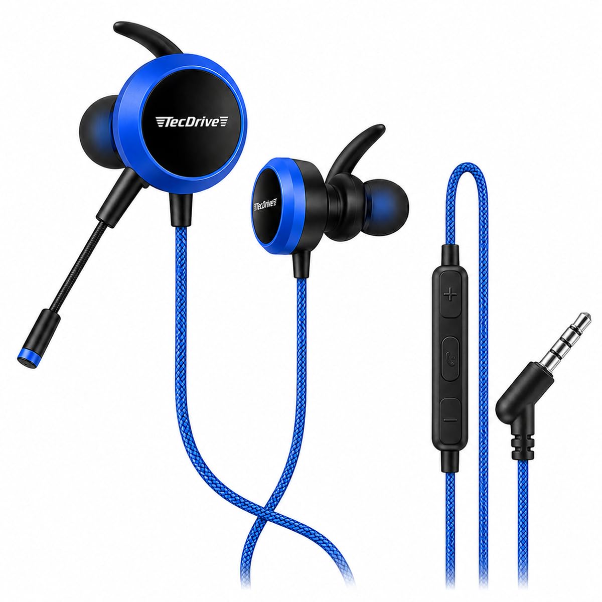 Fone de Ouvido Gamer Headset com Microfone Removível P2 3.5mm (Azul) | TecDrive