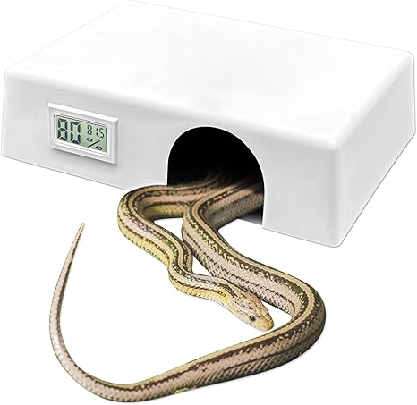 Amazon.com : Large Reptile Hide Box with Front Thermometer/Hygrometer ...