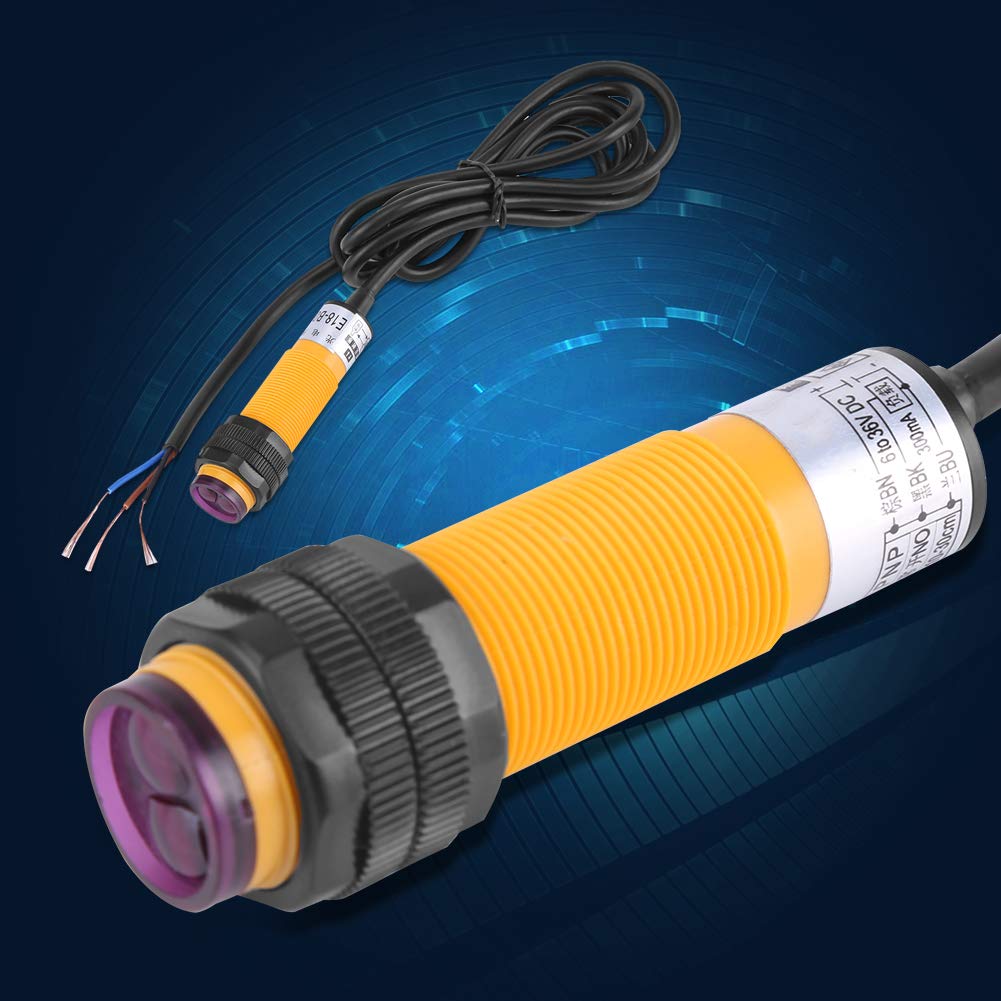 Marhynchus Przełącznik czujnika fotoelektrycznego na podczerwień PNP 3 przewody 6-36 V DC 300 MA z odległością wykrywania 5-30 cm dla automatyki przemysłowej i timera obrotomierza