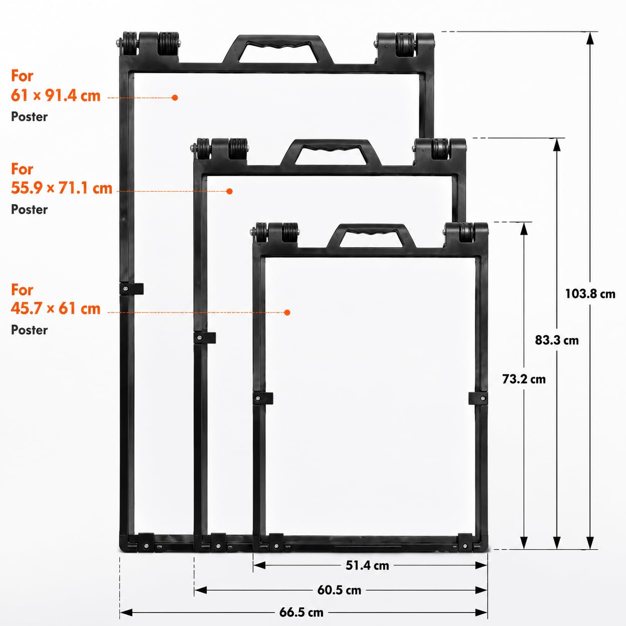 Cartel publicitario plegable de 61 x 91 cm con base rellenable de agua, doble cara, resistente a la intemperie, para restaurante, cafetería, promociones y eventos, negro