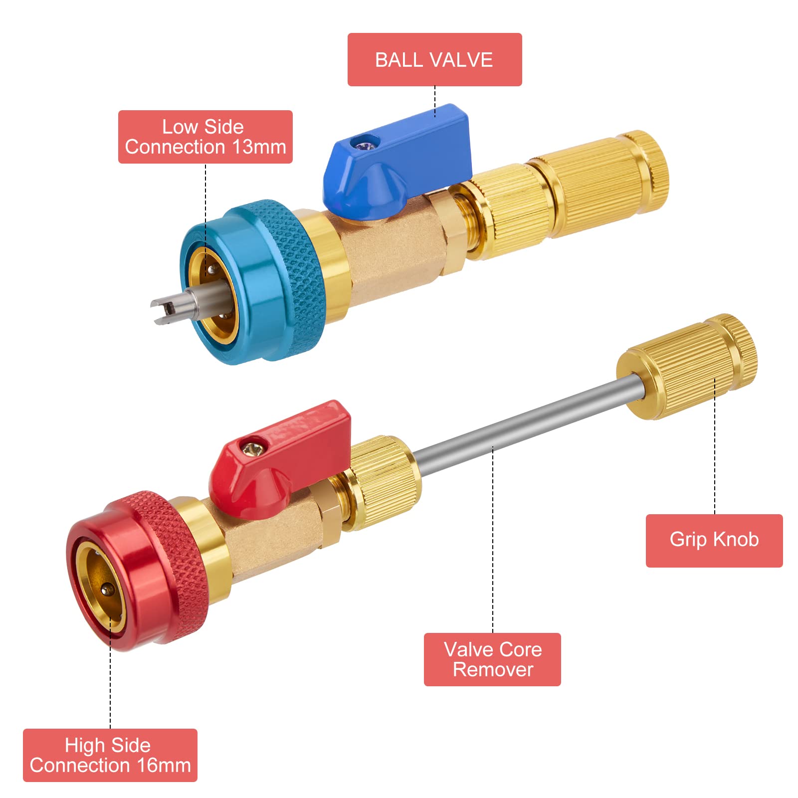R134A Valve Core Quick Remover Installer, High Low