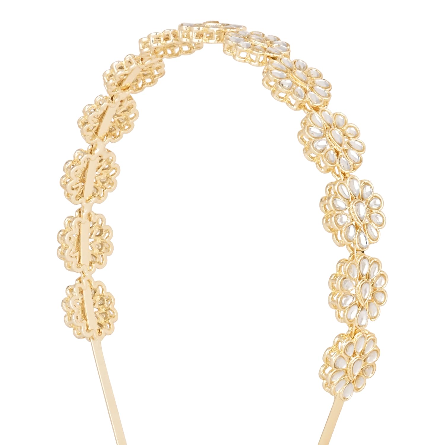 I Jewels Traditional Rajasthani Gold Plated Floral Design Kundan & Pearl Sheeshphool/Mathapatti/Hairband For Women (White-1, Free Size) (B0DB8RCRJF) Amazon Price History, Amazon Price Tracker