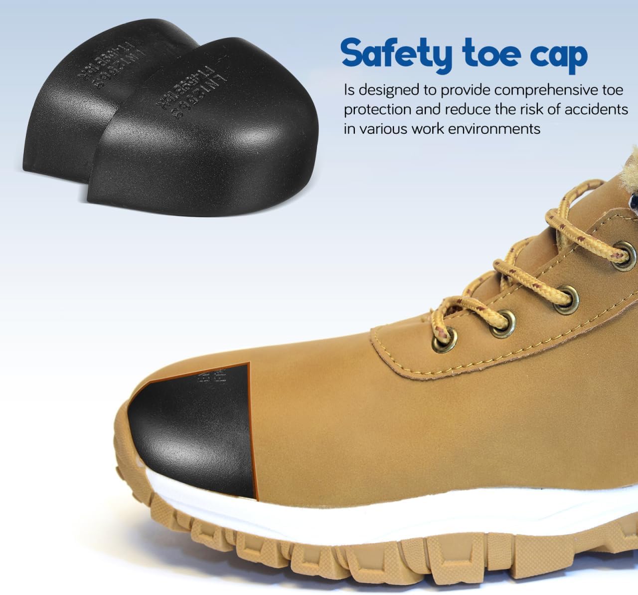 DOITOOL Safety Toe Caps for Shoes 2 Pairs Universal Size Work Boot Toe Protectors Anti-Smash Shoe Inserts Durable Guards for Construction and Industrial Use