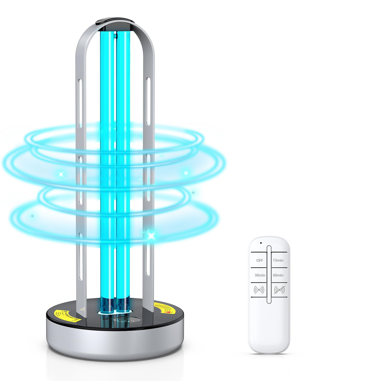 Photo 1 of **UNTESTED**
ZETAWALE UV Light Sanitizer, 100W Ultraviolet Lamp with Remote Control for Bed Bugs and Dust Mites, Home Disinfection Device UV Lamp with Motion Sensor,3 Speed Timings for Home, Room & Kitchen