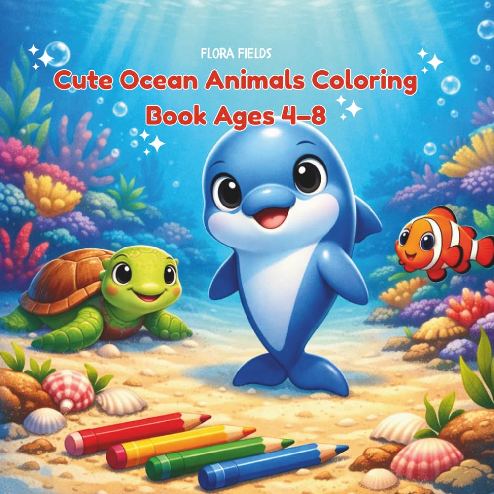 OCEAN ANIMALS COLORING BOOK AGES 4–8
