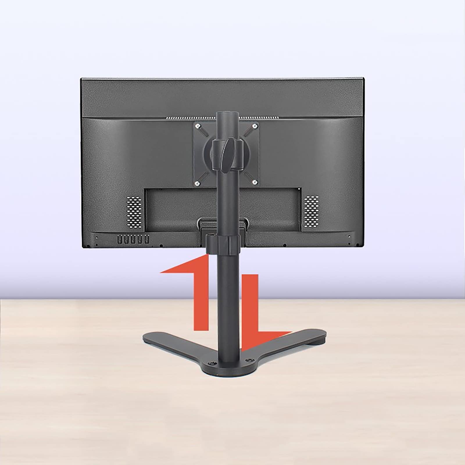 Supporto per Monitor, Braccio per Monitor Regolabile in Altezza con Gestione dei Cavi, Supporto per Monitor Adatto A Schermi da 12 A 24 Pollici, 75X75/100X100 Mm