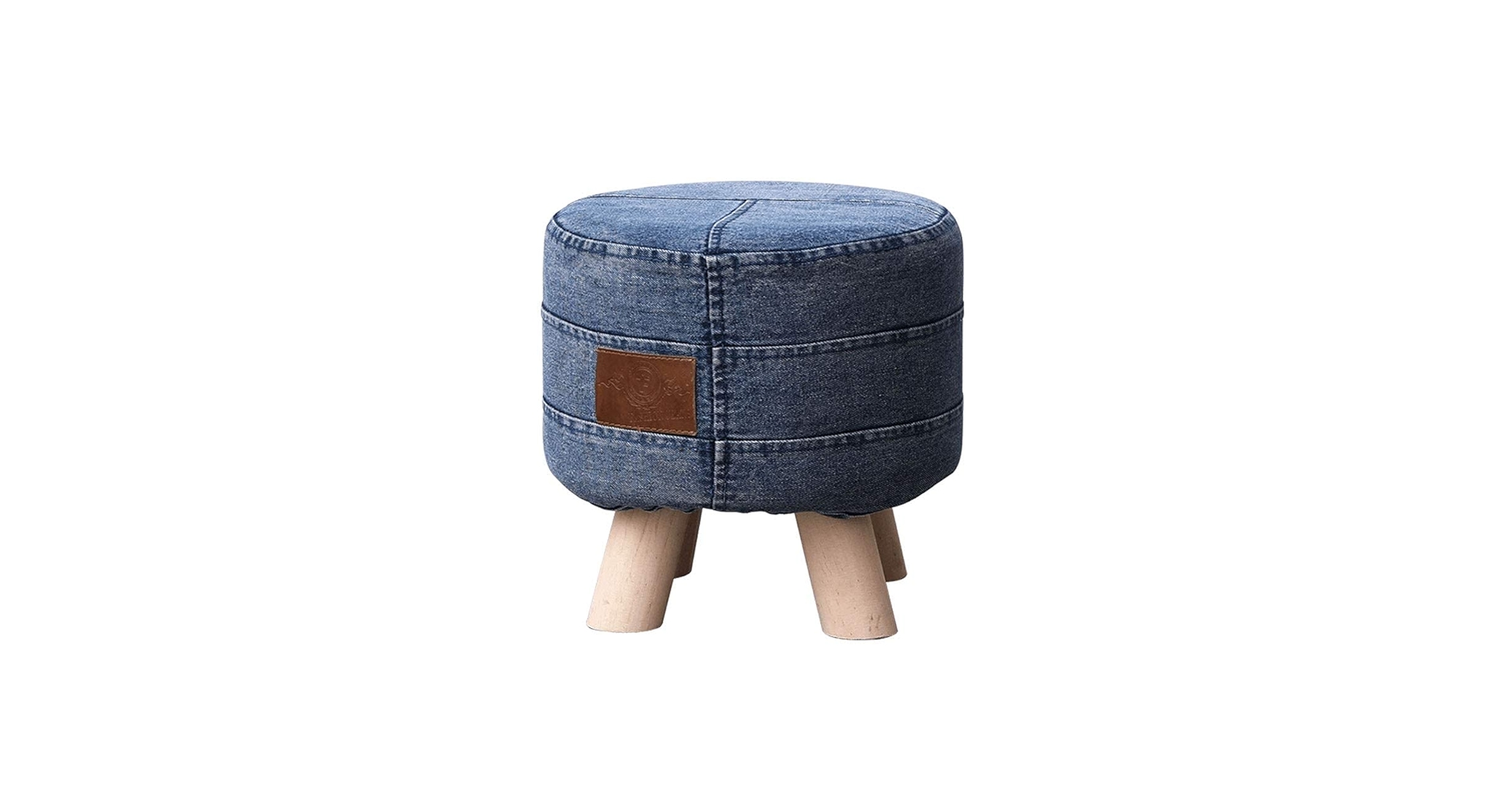 DENIM STOOL W45×D33×H46 Amazon.com: ZJYWMM Ottoman Footstool Denim Round Footstool