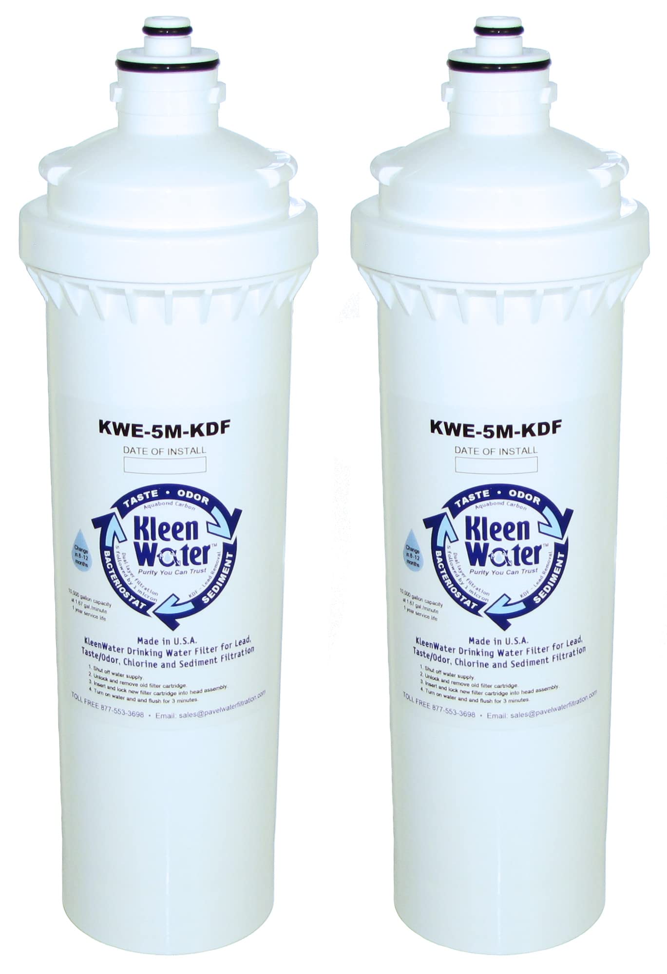 KleenWater Filter Compatible with Everpure H-300 and H-300+M, Set of 2