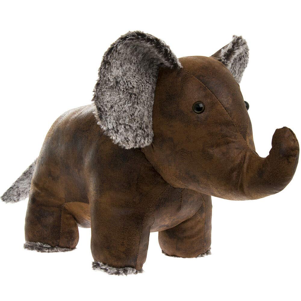 Tamersgifts Brown Elephant Doorstop Assorted Doorstop Door Stop Stopper Filled Heavy Doorstop Faux Leather Novelty Wedge (Brown Elephant Doorstop)