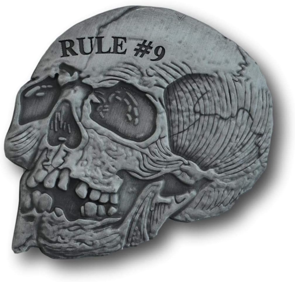 Rule 9 EDC Skull Coin - Antique Silver