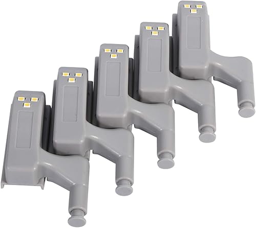 Zerone Luz LED de bisagra de gabinete, bisagra de gabinete de inducción inteligente con sensor LED, lámpara de iluminación para armario, luz