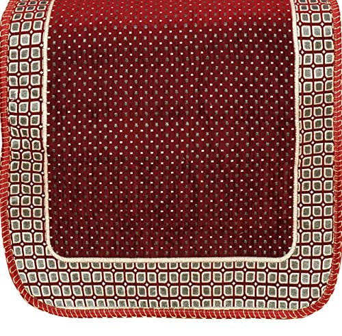 Image of Sofa Cover with Cushion Cover and Table Cover - 3 Seater and 2 Seater Sofa Covers with Arm Set 16 Pcs - 3+1+1 Panels for Home Living Room Sofa Couch Decor (Maroon), Chenille