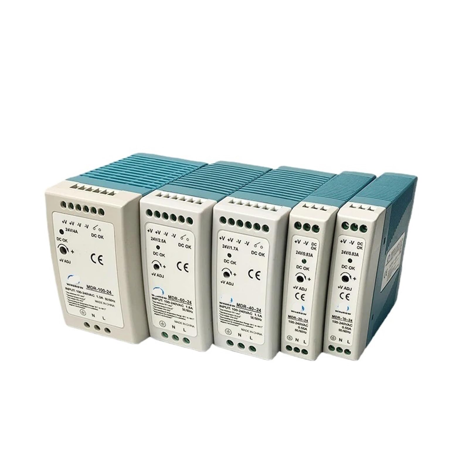 HYUJNAFZR 1pcs Power Supply Switch 10W 20W 40W 60W 100W Single Output Switching Mini Din Rail 12V 24V(MDR-100)