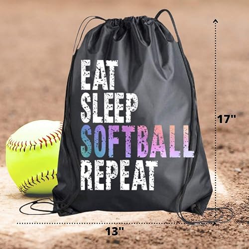 Miniatura 3 de Bolsa de softbol con cordón para niñas, mochila de repetición de sóftbol, regalo de jugador de sóftbol, bolsa de mano deportiva para adolescentes,