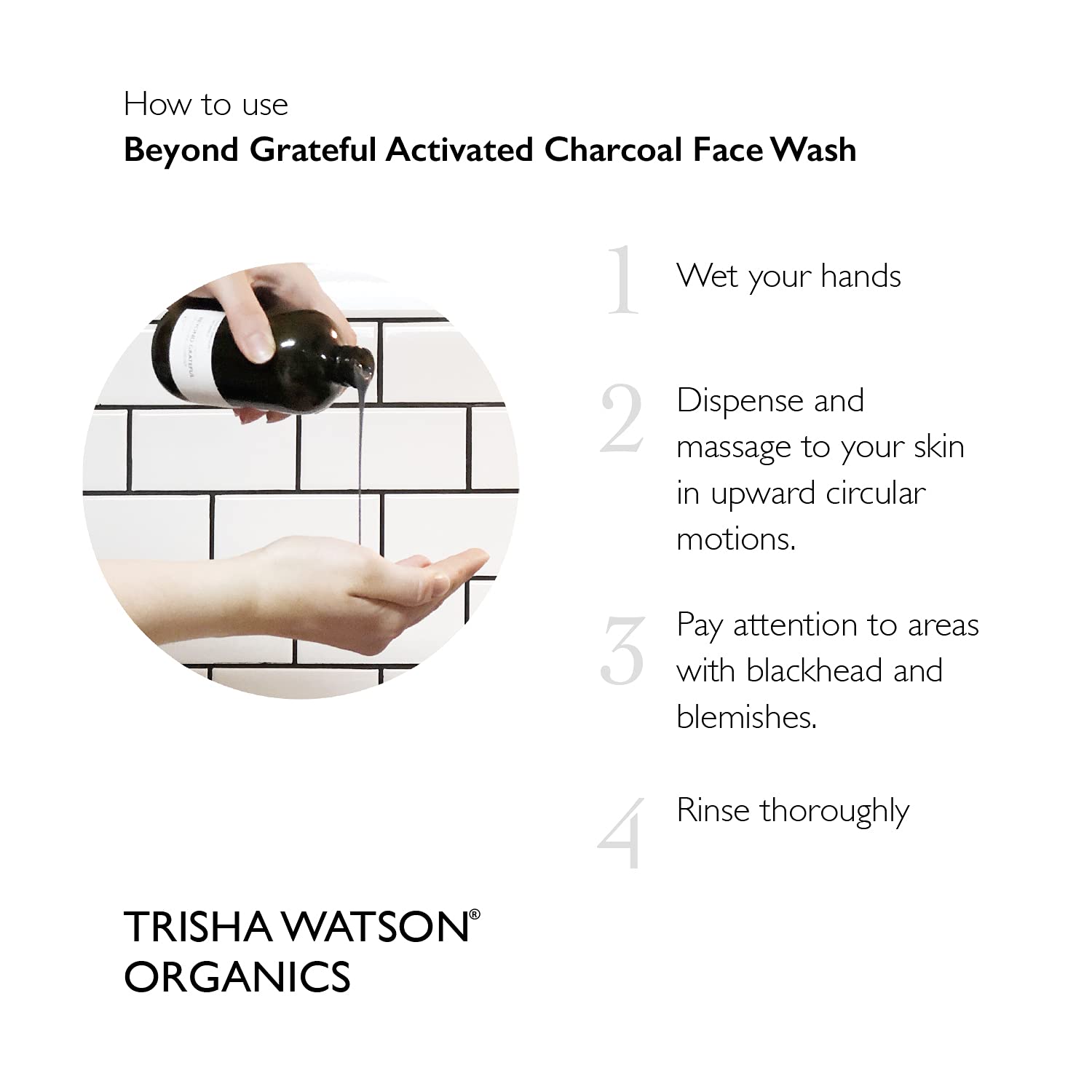 Beyond Grateful Activated Charcoal Face Wash | Daily Detox & Deep Pore Cleanser | Natural Facial Wash for Oily Skin | Blackhead Charcoal Scrub with Tea Tree Oil Extracts 237 mL