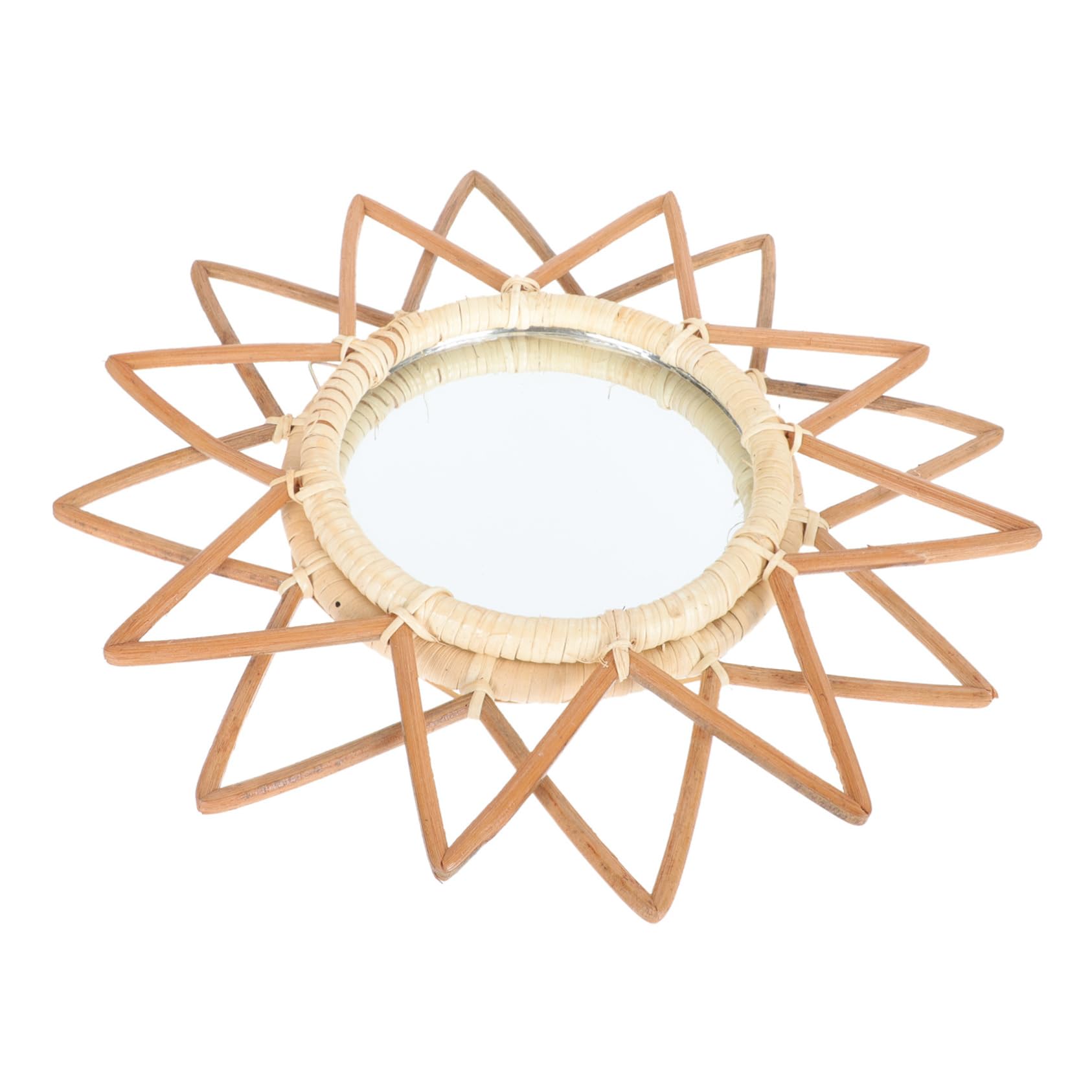 Miroir suspendu tissé pour sublimer la chambre ou le salon avec une touche bohème naturelle