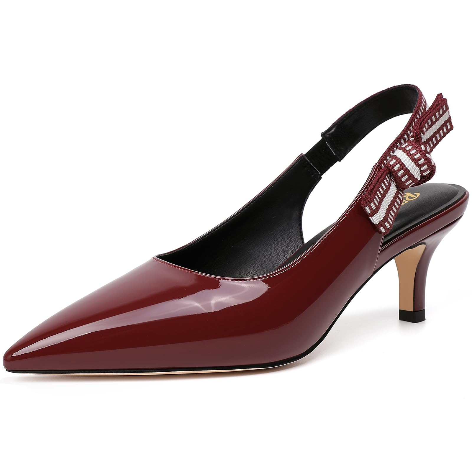 RIBONGZ Sexy Slingback Pumps Elegant Dressy Heels for Women Closed Toe Pointy High Heels Wedding Bride Prom Party Evening Shoes