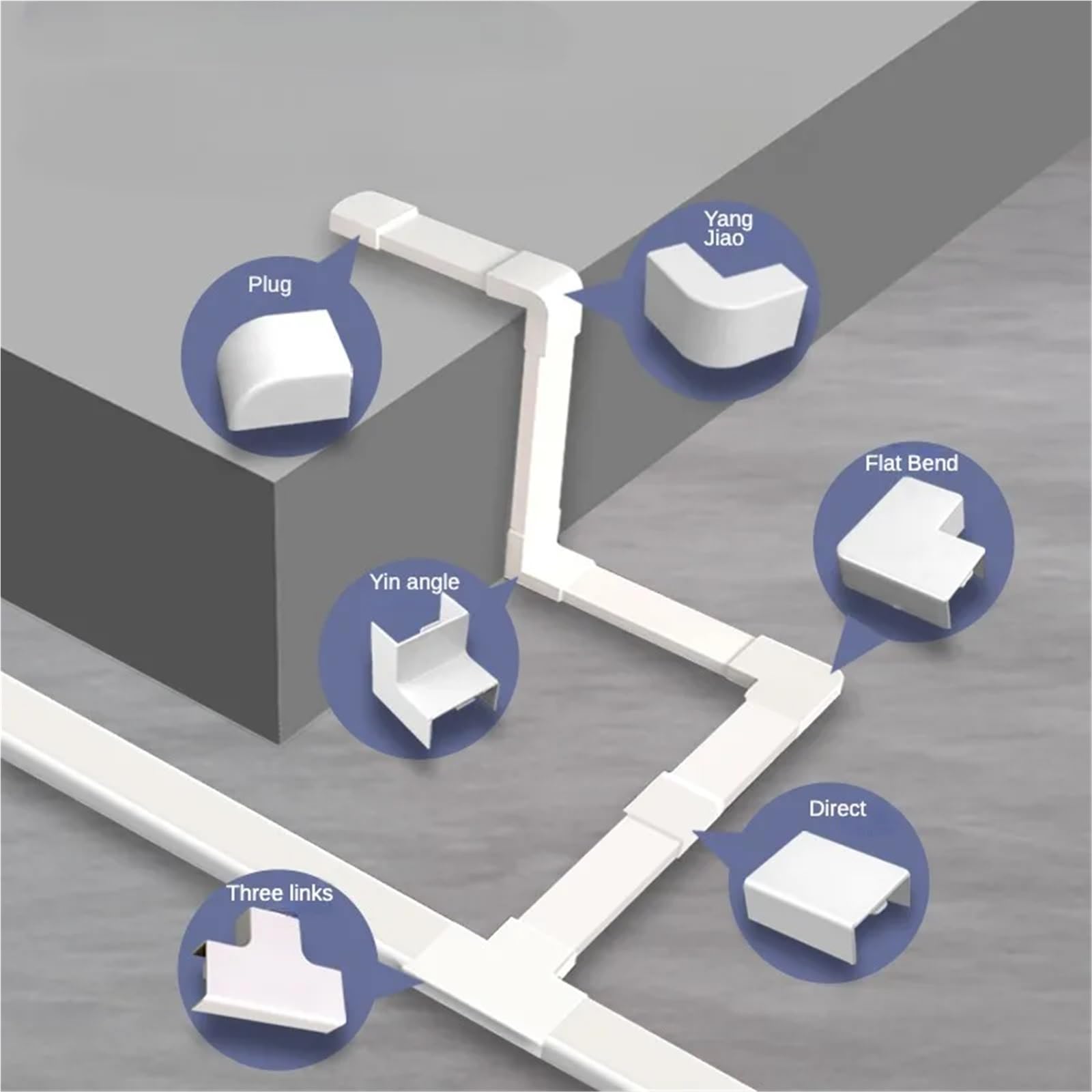 Kabelkanal Kabelabdeckungen Kabelversteck Kabelverstecke Kabelmanagement Wandkabelkanal Für Hause(10pcs,24mmx14mm 50cm)