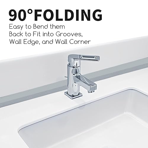 Miniatura 58 de 3 rollos de cinta de calafateo de inodoro de 10.5 pies, tira de calafateo autoadhesiva para baño, tira de calafateo para bañera, 1.5 pulgadas