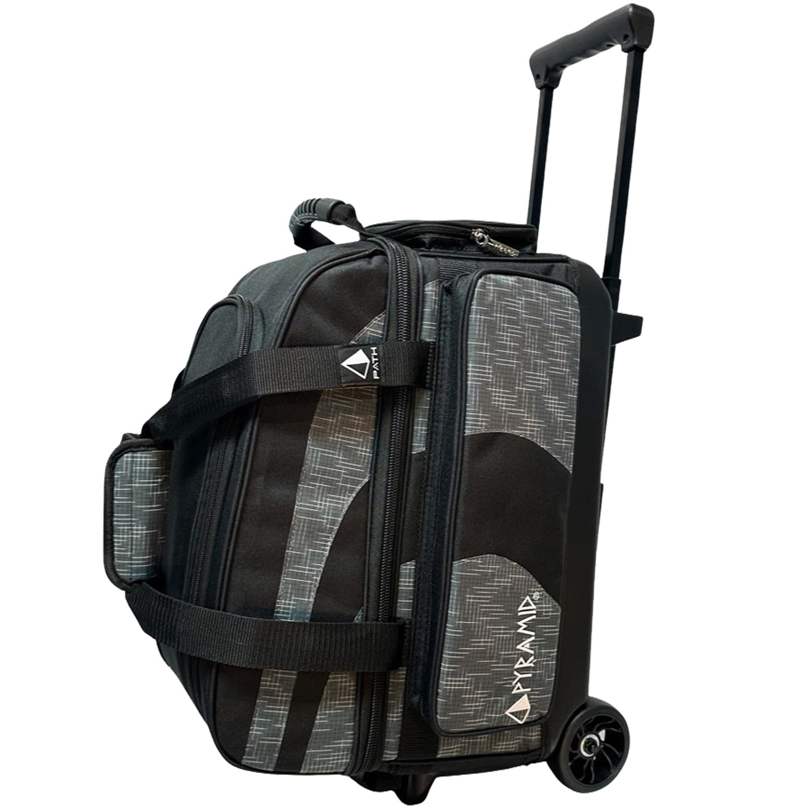 Pyramid Path Pro Deluxe Double Roller Bowling Bag (Black/Circuit Grey) — image 1