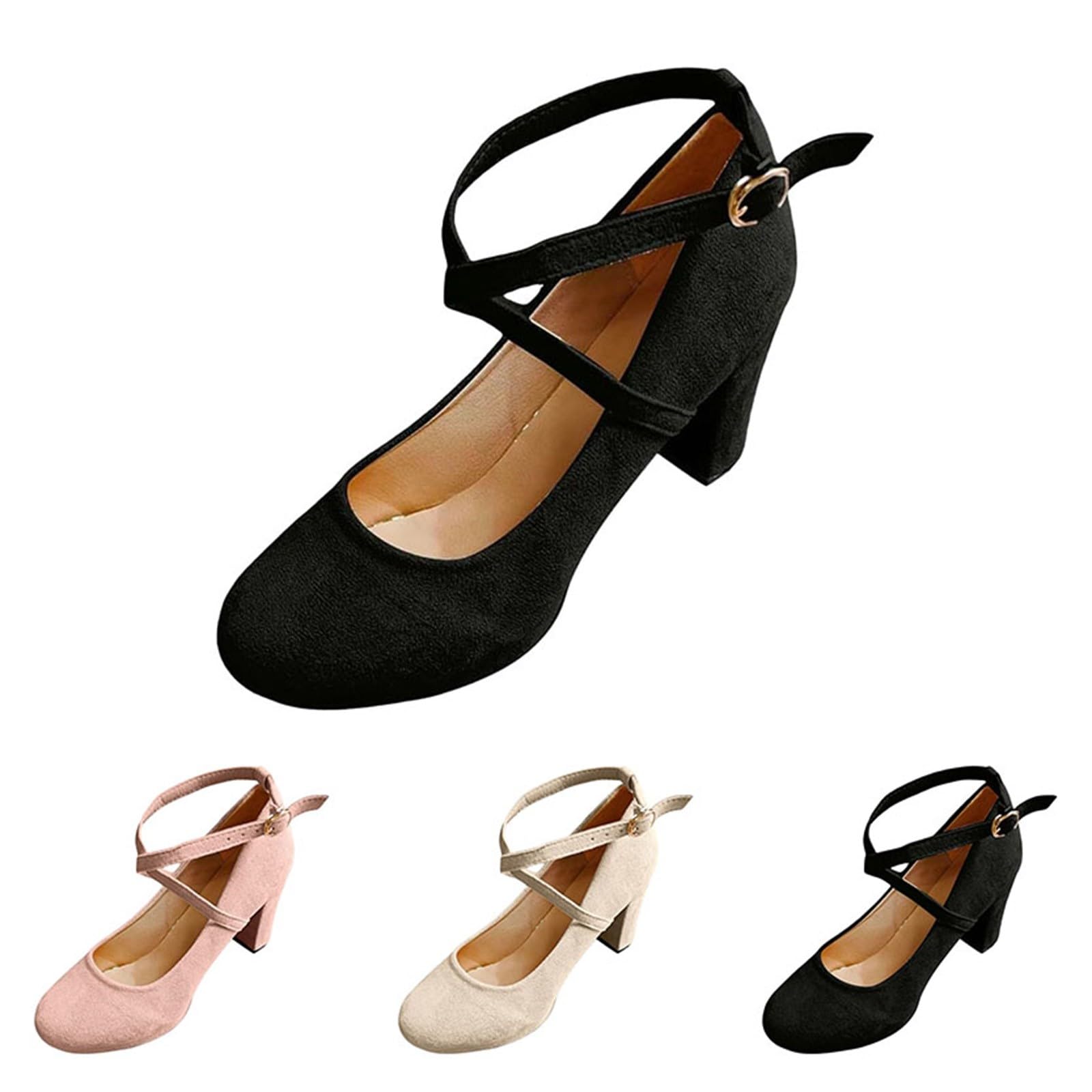 Chaussures à Talons Hauts pour Femmes Escarpins Chic et Elégants Chaussures Décontractées avec Bride à la Cheville pour Mariages et Fêtes 35-42