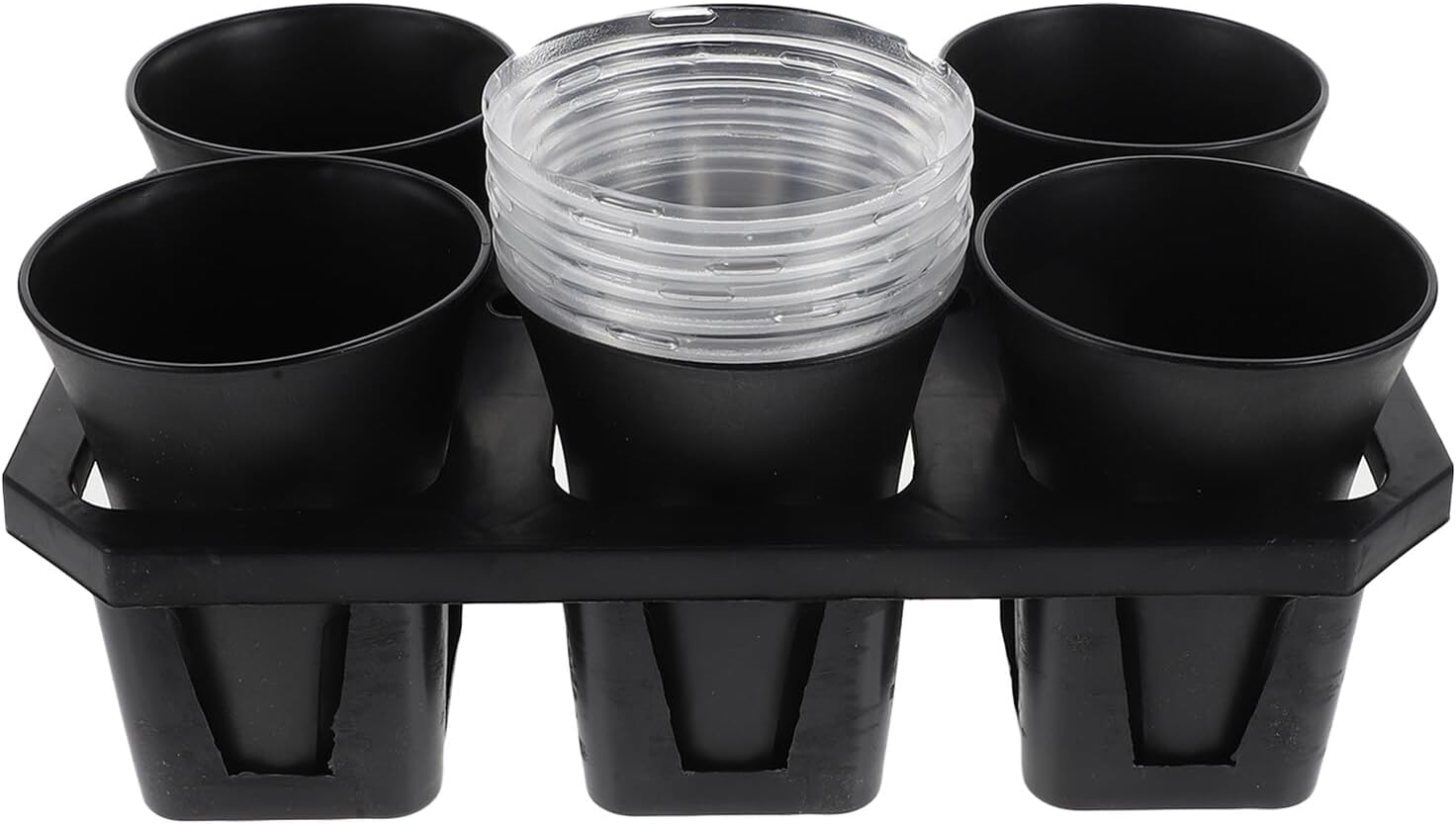 Plastic Plant Nursery Pots with Humidity Covers 6pcs Medium Root Control Containers with Tray for Indoor and Outdoor Gardening