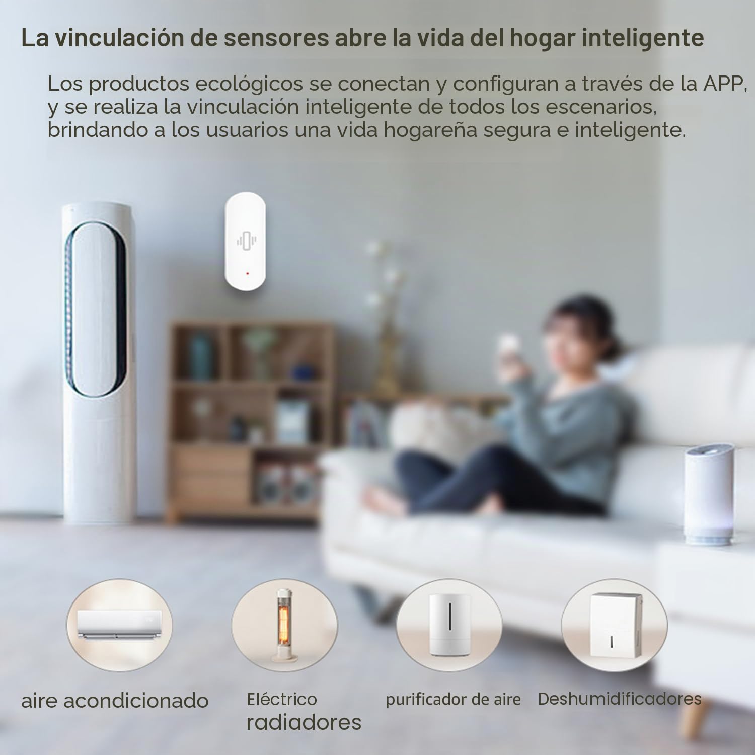 Sensor de vibración Inteligente: Detector de Rotura de Vidrio inalámbrico, Alarma de Puerta WiFi con alertas de aplicación, sensibilidad Ajustable, Sensor de Seguridad para Sistema de Alarma -2Pack