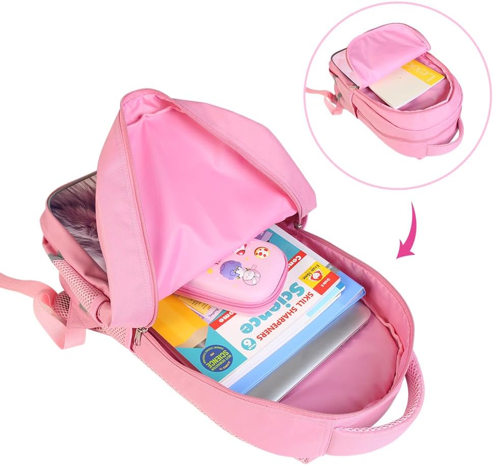 Kids Backpack Lightweight Durable Medium Teens Kids Backpack for School Boys and Girls Bookbag with Adjustable Shoulder Straps & Padded Back 17 Inch School bags with 3D Rabbit Reflective Cartoon - Image 7