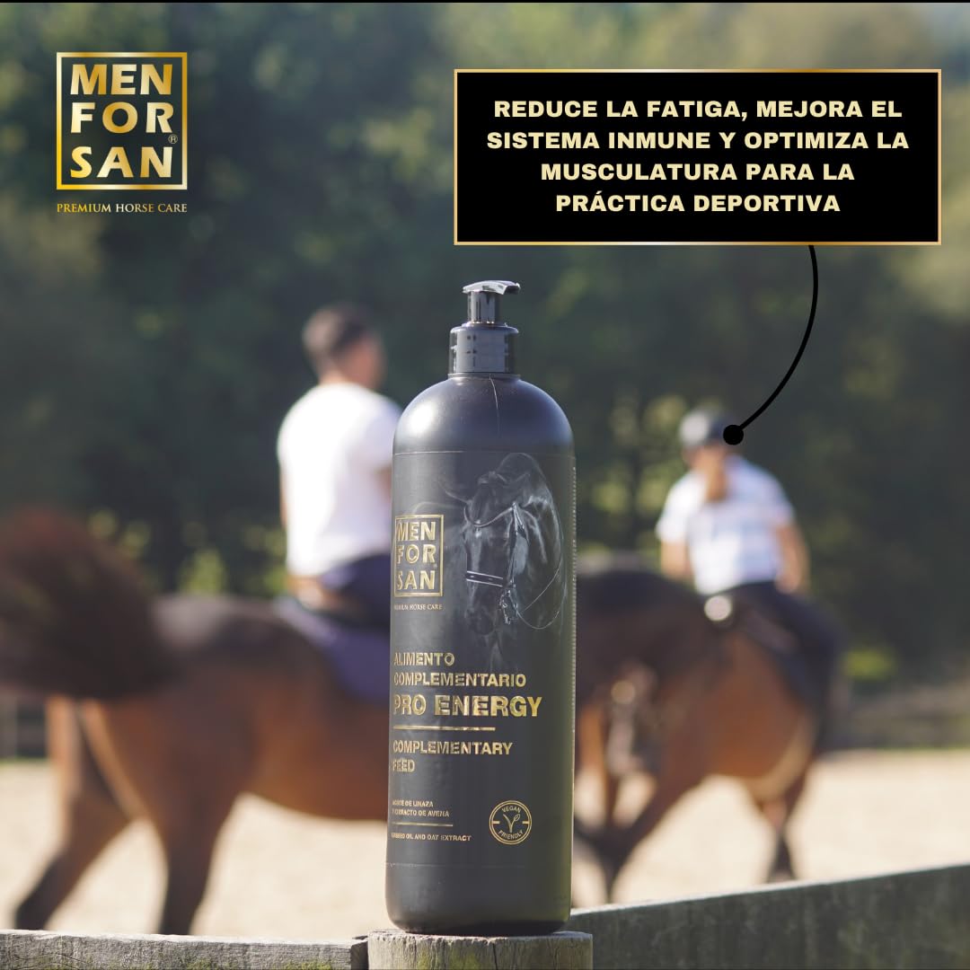 MENFORSAN PRO ENERGY mangime complementare per cavalli, 1L | Energia e vitalità | Vegano, 100% naturale | PREMIUM HORSE CARE