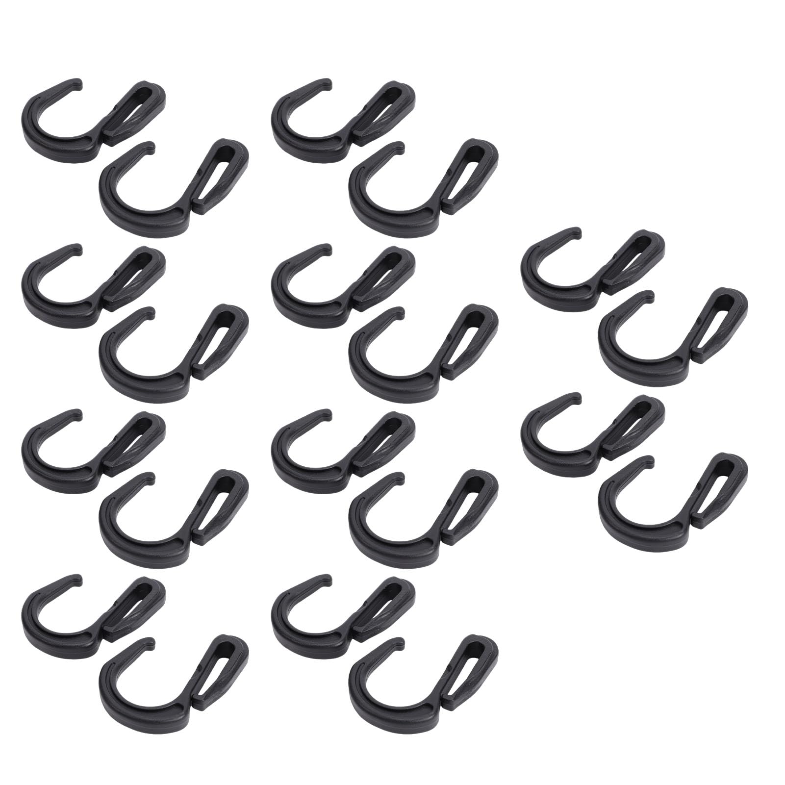 Generic 20 Stück Haltbarer, Elastischer Gummi-Bungee aus Kunststoff, Passend für Kordelhaken Zur Gewährleistung des Ladungsschutzes, Universell für Kofferraum- und LKW-Netze, 20 X S-Haken