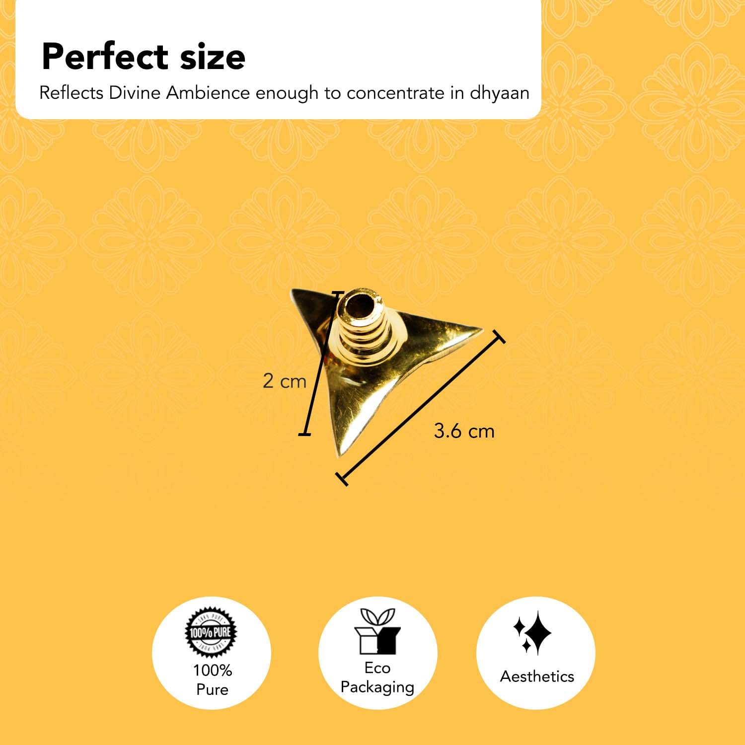 Ekhasa 100% Pure Brass Wick Holders for Oil Lamp | Deepam Stand, Vilakku Thiri Holder | Niranjan Kadi, Samay Diya Kadi Holder | Thiri Stand for Deepak | Triangular Wicks for Pooja Diya (Set of 6)