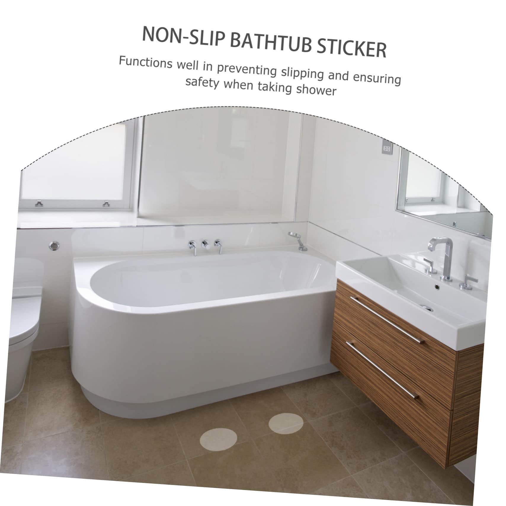 SOLUSTRE 1 Set Non Slip Bathtub Floor Stickers with Scraper Shape Slip Decals for Bathroom Safety Transparent Peva Design for Easy Installation and Use