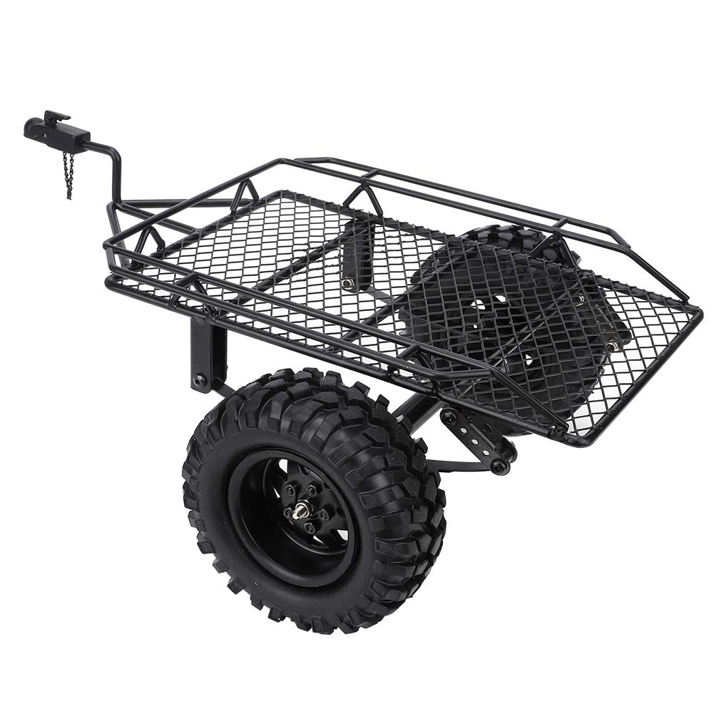 Remolque de Coche RC, Escala 1:10 Tarea Pesada Remolque de Metal Remolque RC Alta Simulación Accesorio de Remolque de Coche para D90 SCX10 CC01 1/10 Piezas de Bricolaje