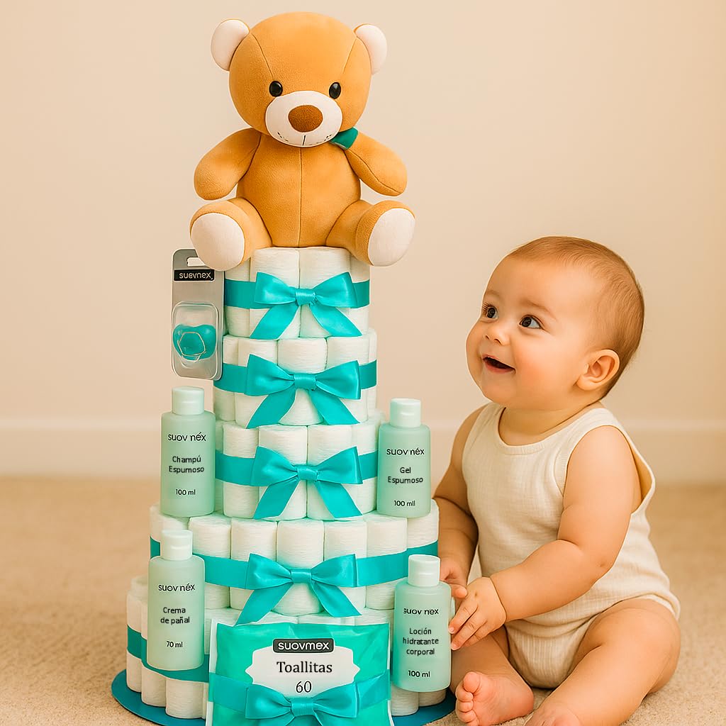 Windeltorte Junge und Mädchen XXL Geschenk zur Geburt Baby Erstausstattung