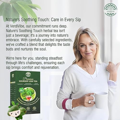 Miniatura 5 de Té de Hoja de Guanábana  60 Bolsas Sin OGM - Hojas de Guanábana (Graviola) Recolectadas a Mano, Bebida Herbal Sin Cafeína, Sobres Sin Plástico,