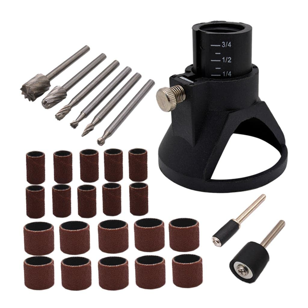 Rotary Multi Tool Cutting Guide Attachment Kit Router Drill Bits 29PCS