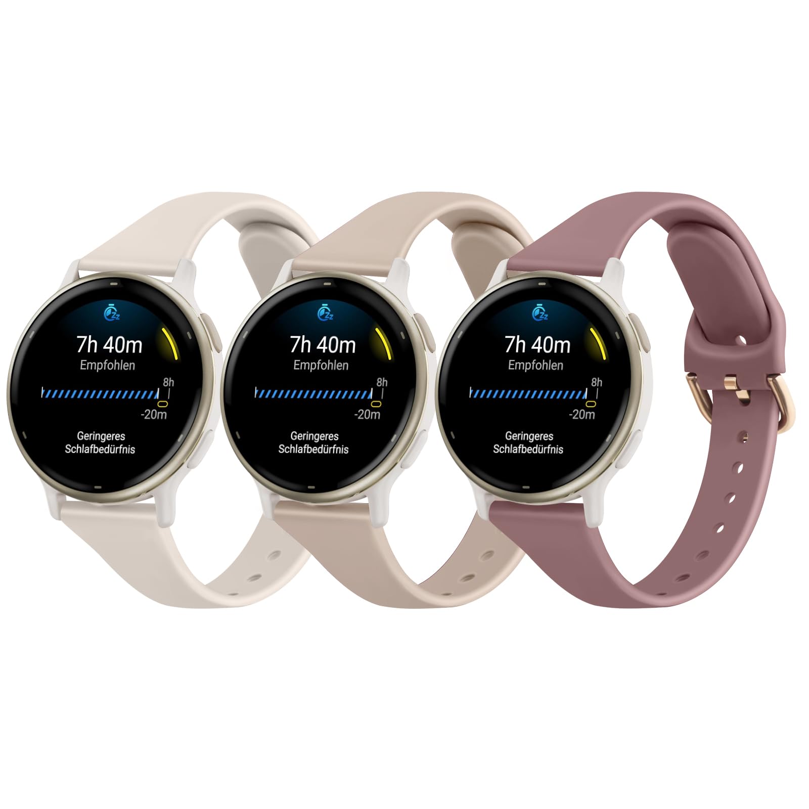 Slim Straps for Garmin Vivoactive 5 /Vivoactive 3 / Venu 2 Plus/Venu Sq/Venu Sq 2 / Venu Sq 2 Music/Vivomove Sport/Vivomove Trend, Silicone Sports Replacement Band (3-Pack 02)