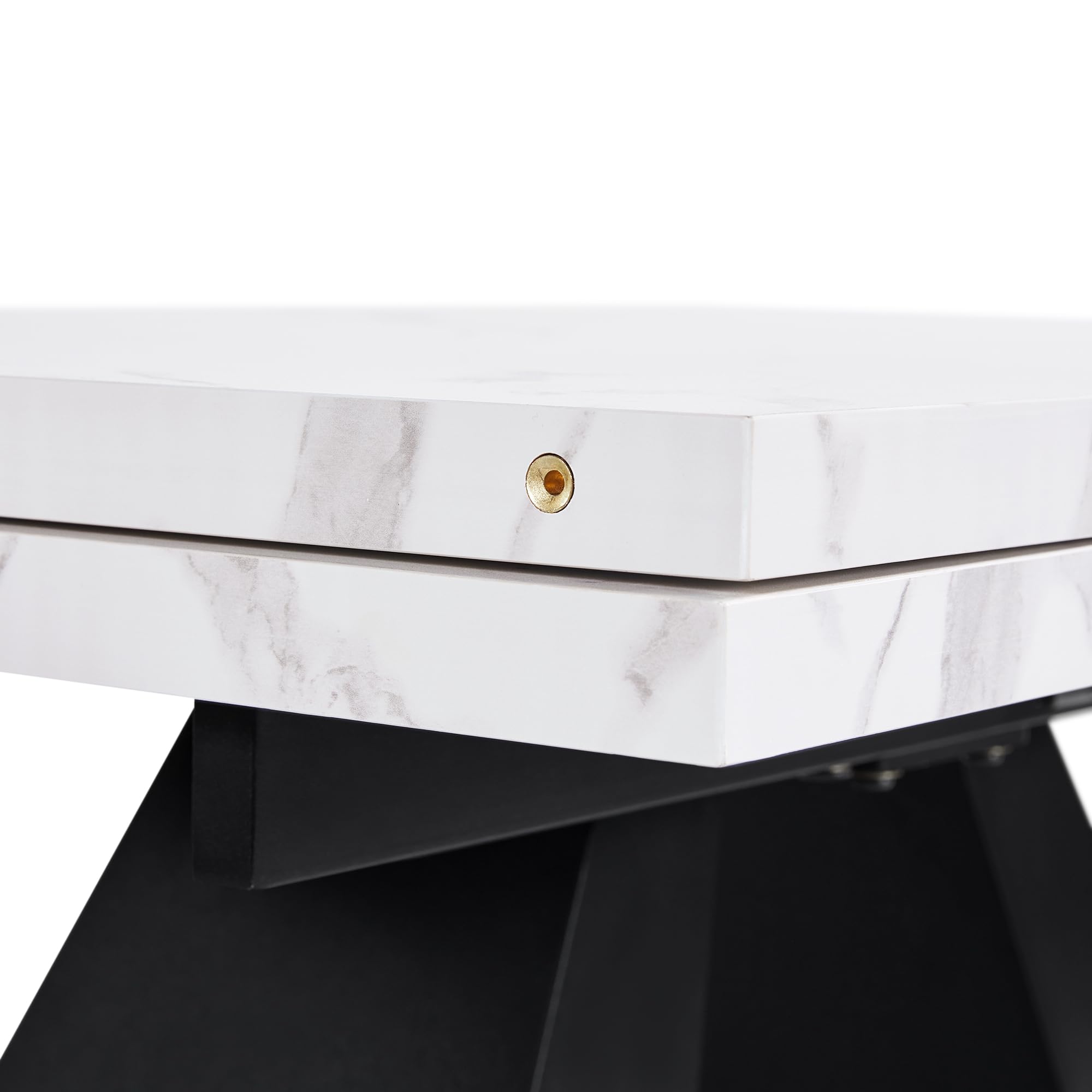 Mesa de comedor telescópica (99-159 x 74 cm), mesa de comedor extensible, ahorra espacio, amplia superficie de trabajo, diseño flexible, para oficina en casa y salón (blanco)