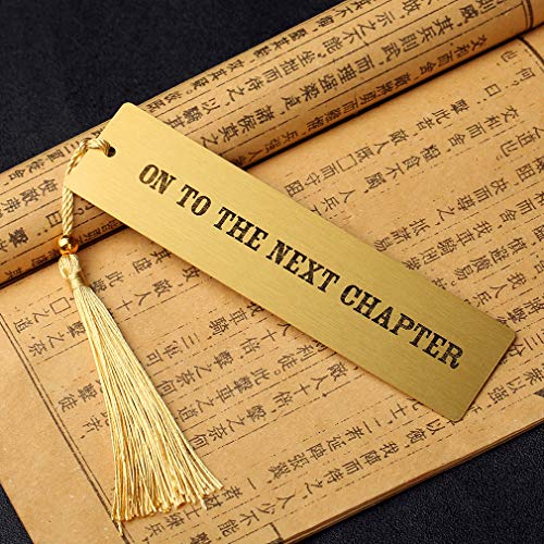 On to The Next Chapter Wedding Reader Bookmark Wedding Party Gift Engraved Bookmark Silver Wedding Reader Gifts (Golden) - Image 5