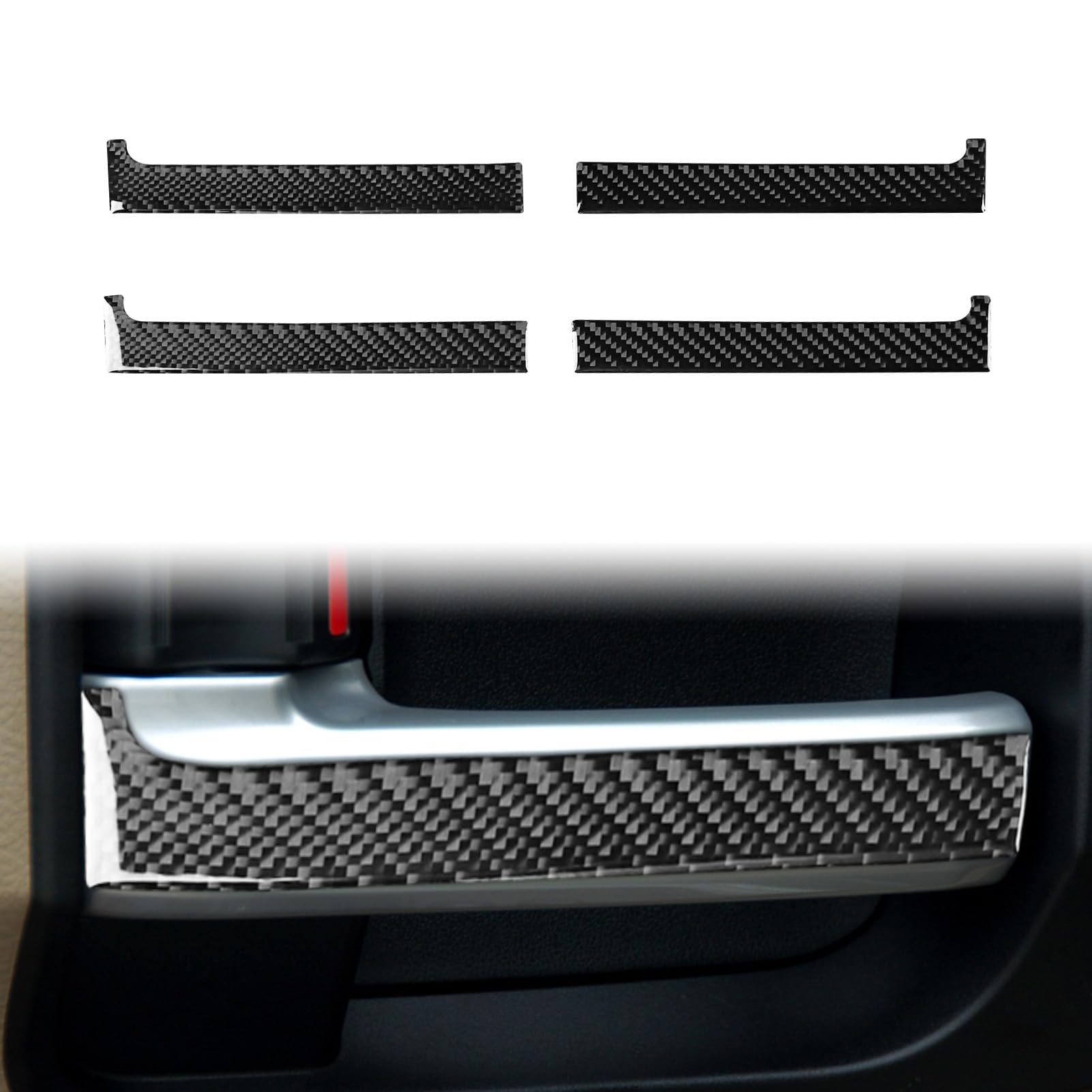 Car Interior Accessories Interior Door Bowl Puller Sticker Carbon Fiber Trim Sticker Compatible with Toyota Tundra 2007 2008 2009 2010 2011 2012 2013