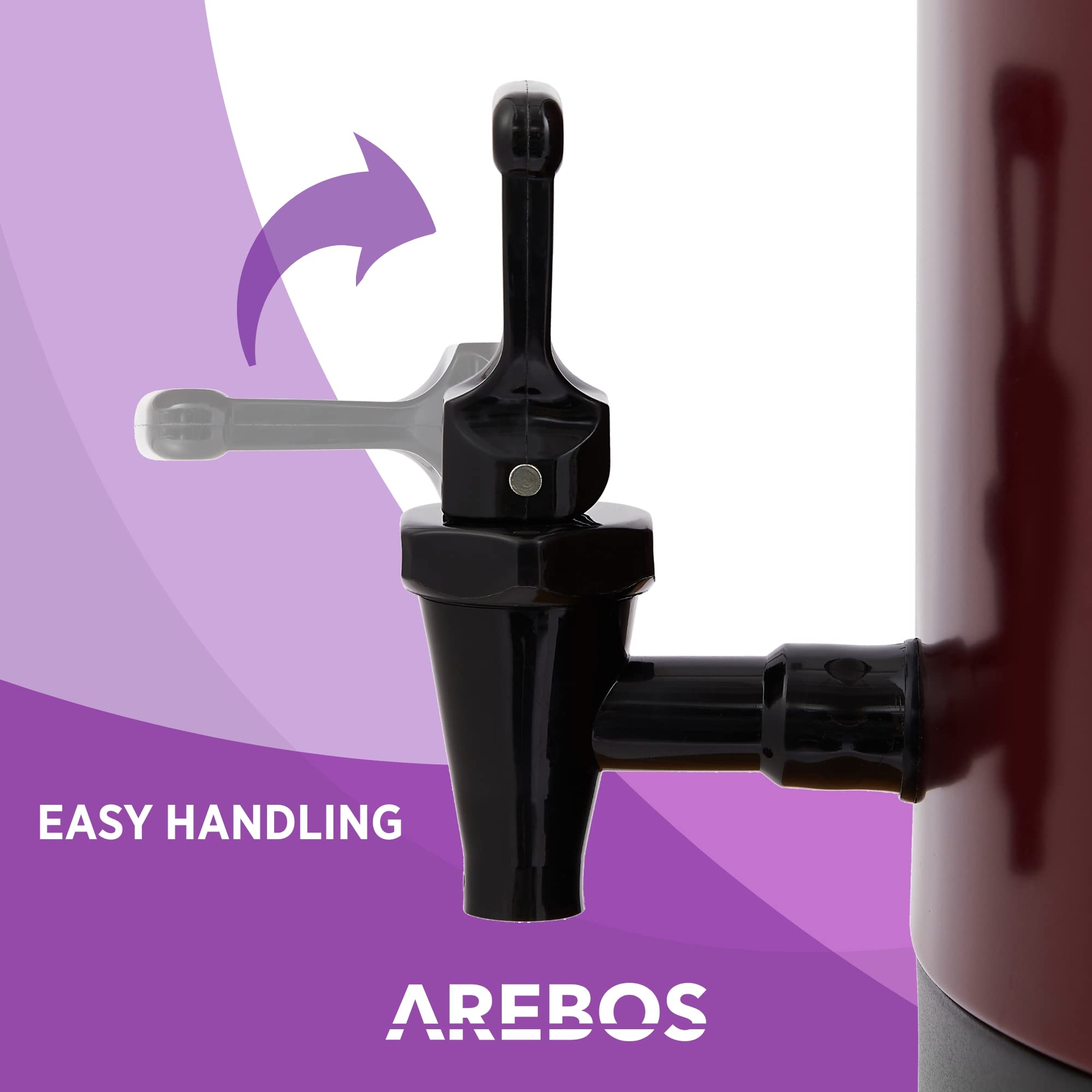 Arebos Cuocitore automatico per conserve 1800 W | Pentola per conserve 28 L | con timer, termostato e protezione da surriscaldamento | regolabile in continuo 30-110°C | Cuocitore per vin brulé | Rosso