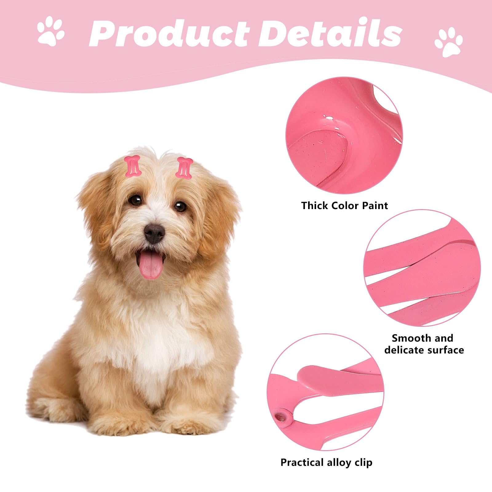 GLOBLELAND 3 Styles 20pcs/style Dog Hair Clips Bone Shaped Snap Pet Hair Non-slip Barrettes Assorted Colors Mini Snap Hair Clips Dog Hair Accessories for Dog Cat Puppy Pet - Image 4