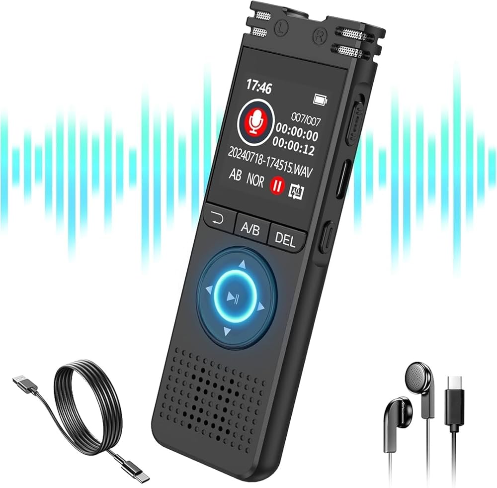 IFLYTEK Offline AI Voice Recorder With Playback, Secure Digital Recorder With 5-Language Voice-to-Text, Noise Reduction, Local Storage For Meetings, Lectures, Interviews & Learning