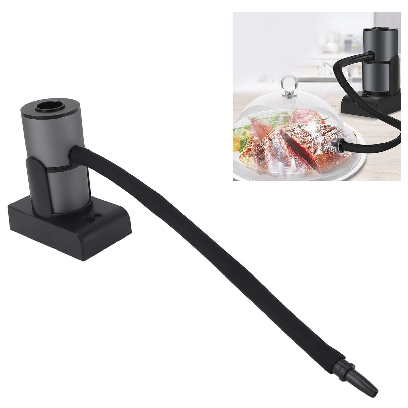 Jiawu Infusore per Cocktail Portatile per Affumicatore di Bevande, Infusore per Fumo Portatile a 2 Marce per Barbecue a Base di Carne, Salmone e Formaggio, Grigio
