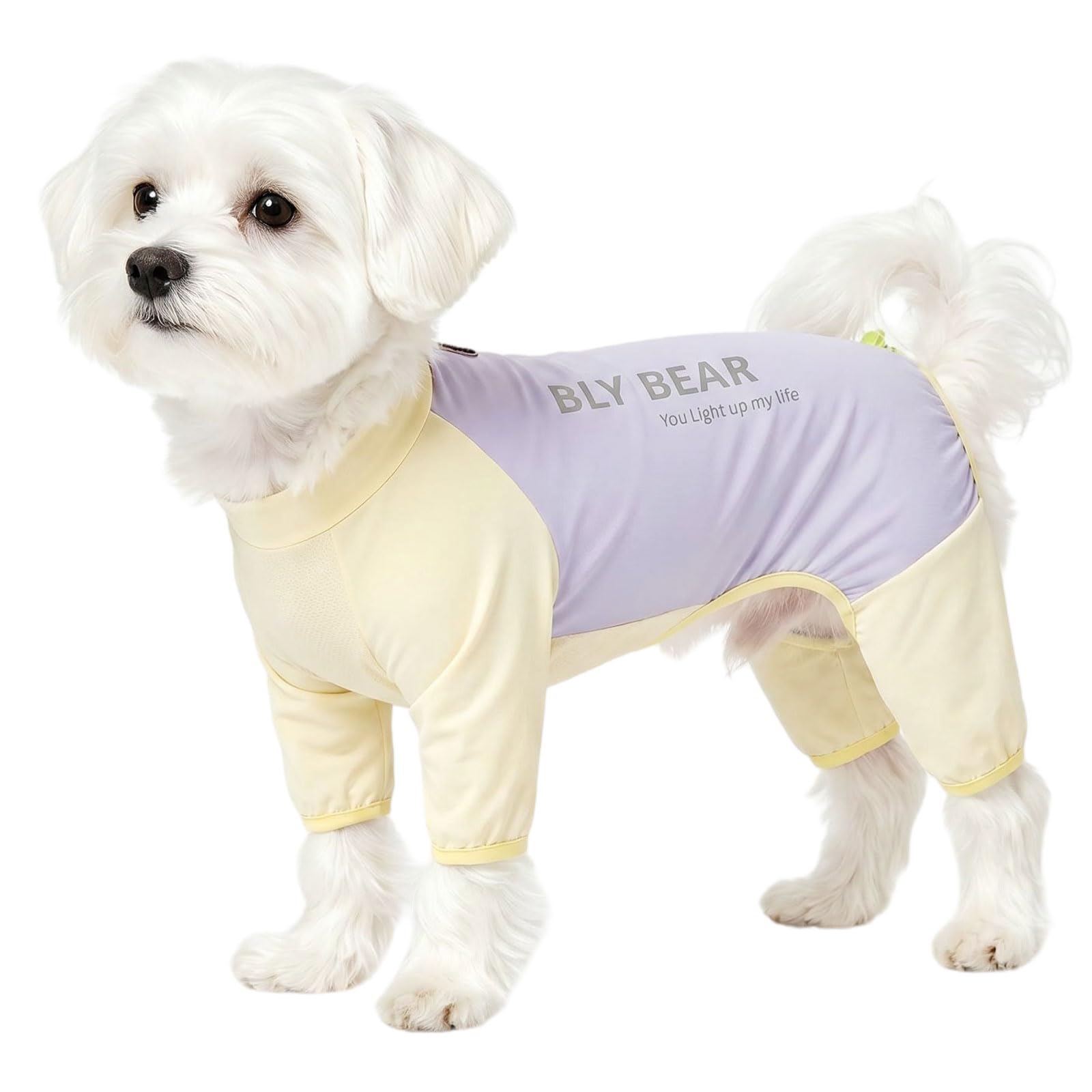 Anlitent Dog Shirt Summer UPF 50+ Sun Protection, Cute Puppy Clothes Sensitive Skin, Heat Relief Gear for Small Medium Dogs Girl Boy, Pet Apparel with Cooling Fabric for Outdoor Adventures L (4-5.5kg)