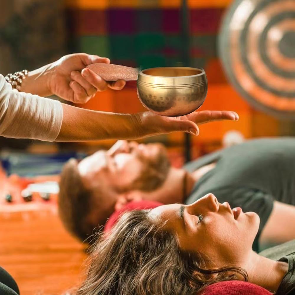 Ensemble Bol Chantant Tibétain Artisanal - Instrument Méditation Yoga Relaxation