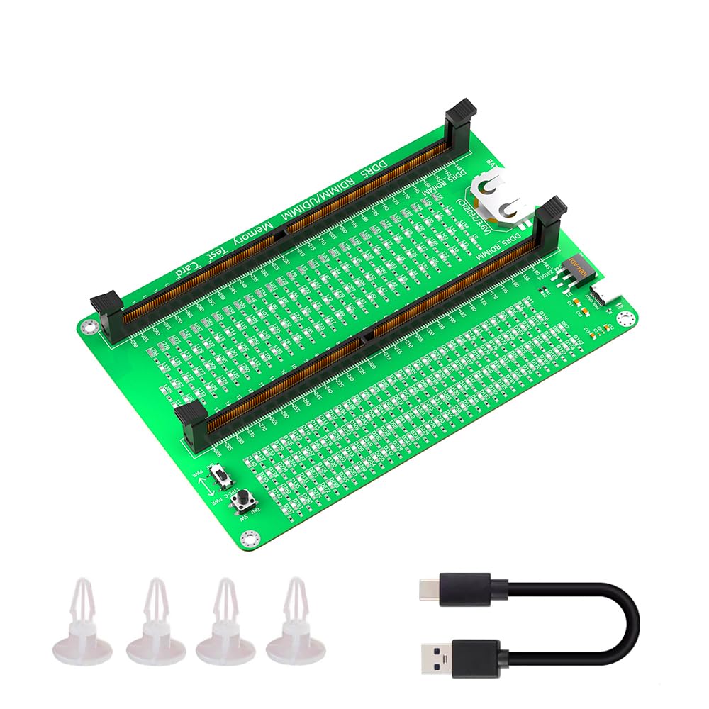 DDR5 Memory Tester with LED Indicators for Desktop Computer DDR5 RDIMM/UDIMM Memory Failures Test Board